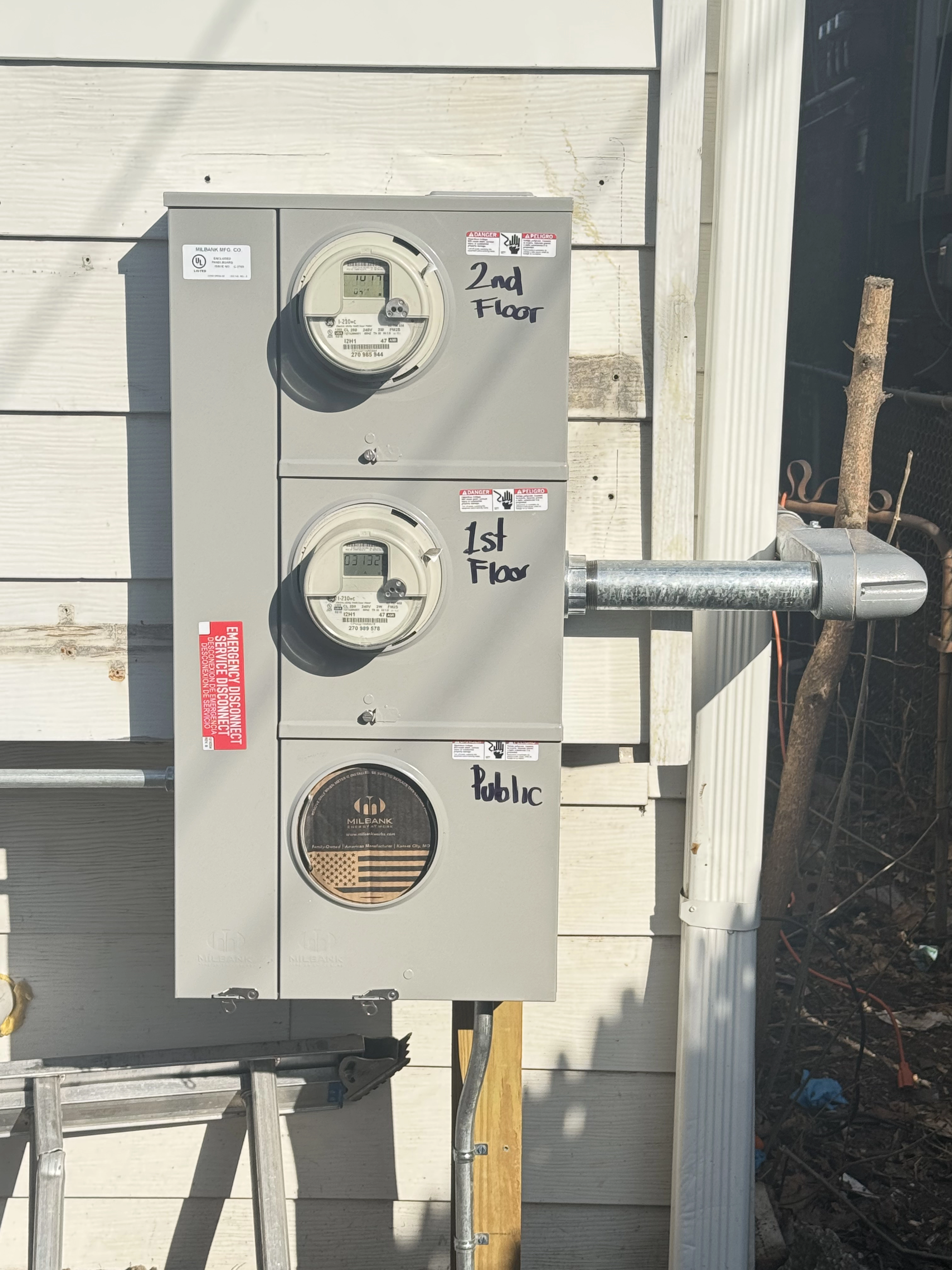 Installed two unit apartment meter with additional Public meter